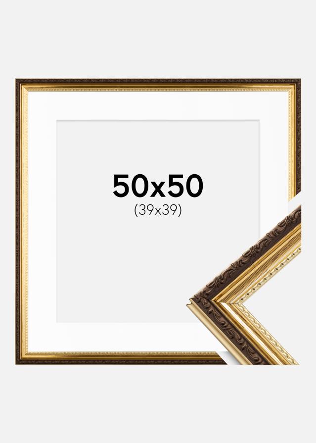 Okvir Abisko Zlato 50x50 cm - Paspartu Bijelo 40x40 cm