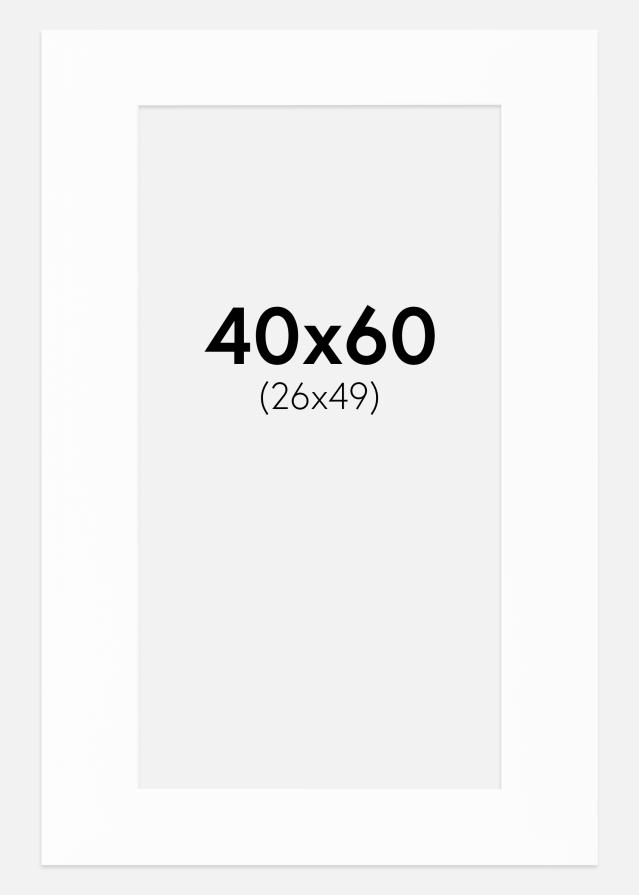 Paspartu Bijelo Bijeli unutarnji rub 40x60 cm (24x49)