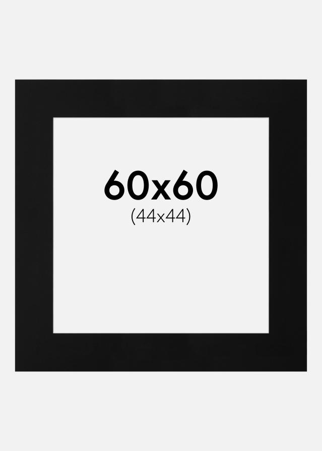 Paspartu Crno Standardni Bijeli unutarnji rub 60x60 cm (44x44)