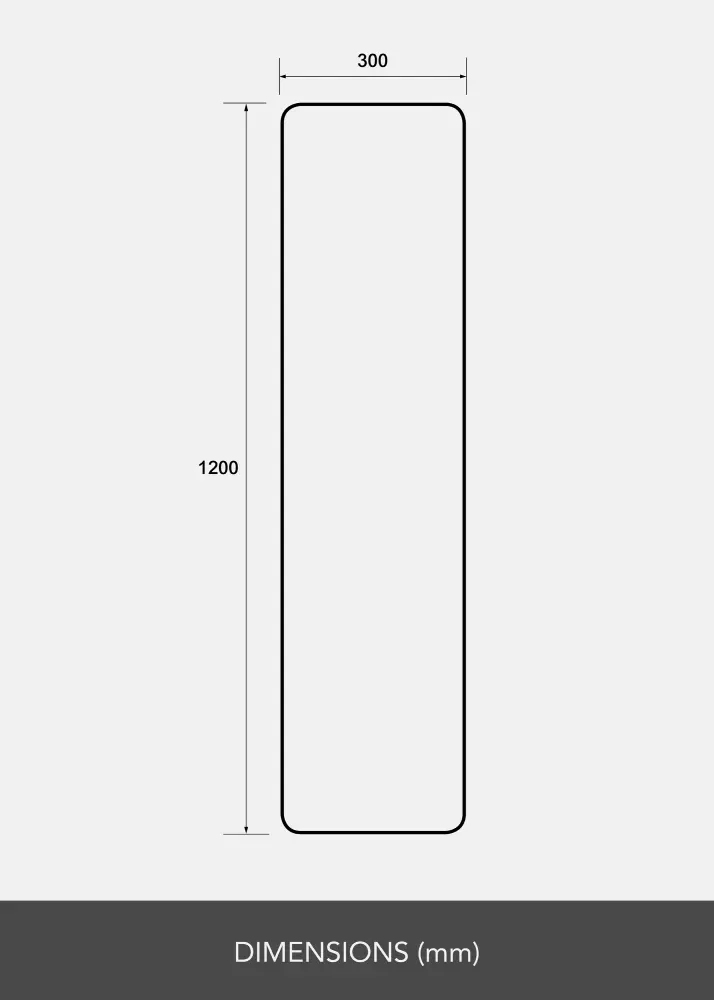 Ogledalo Rectangle L 30x120 cm