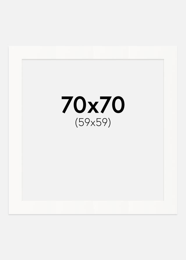 Paspartu Prljavo bijelo Bijeli unutarnji rub 70x70 cm (59x59)