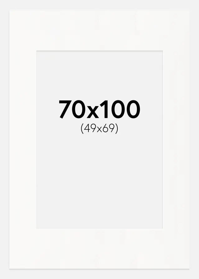 Paspartu Prljavo bijelo Bijeli unutarnji rub 70x100 cm (49x69)