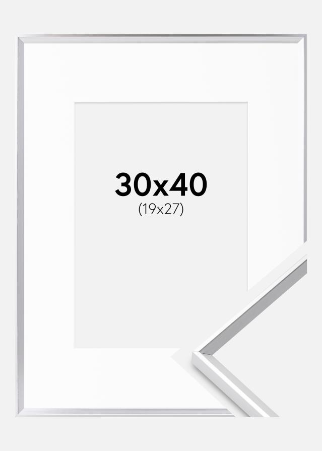 Okvir Desire Srebro 30x40 cm - Paspartu Bijelo 20x28 cm