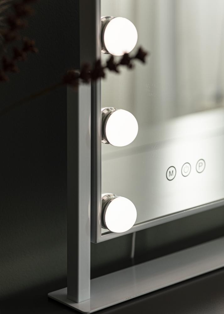 KAILA Kozmetičko ogledalo Hollywood 9 Bijelo 25x30 cm