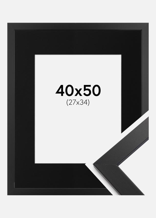 Okvir Black Wood 40x50 cm - Paspartu Crno 28x35 cm