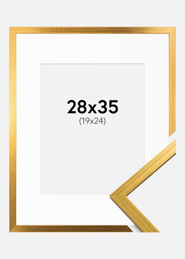 Okvir Edsbyn Zlato 28x35 cm - Paspartu Bijelo 20x25 cm