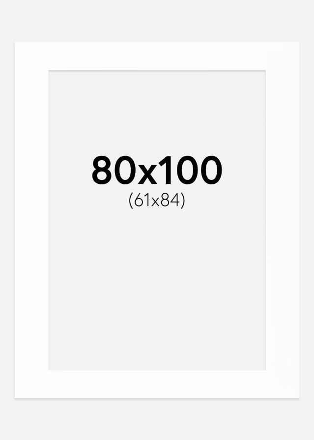 Paspartu Bijelo Bijeli unutarnji rub 80x100 cm (61x84)