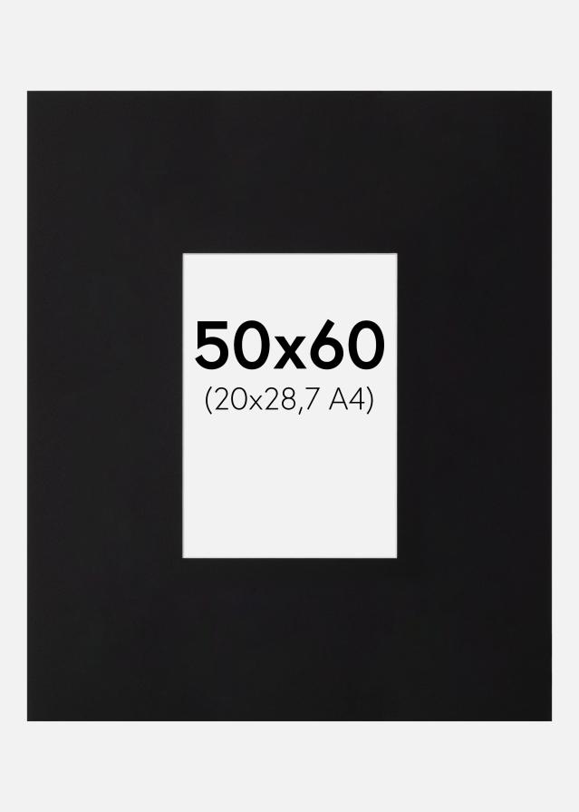 Paspartu XXL Crno Bijeli unutarnji rub 50x60 cm (20x28,7)