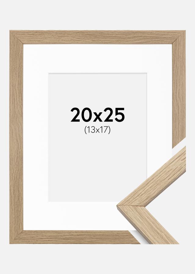 Okvir Profinjeni Hrast 20x25 cm - Paspartu Bijelo 14x18 cm