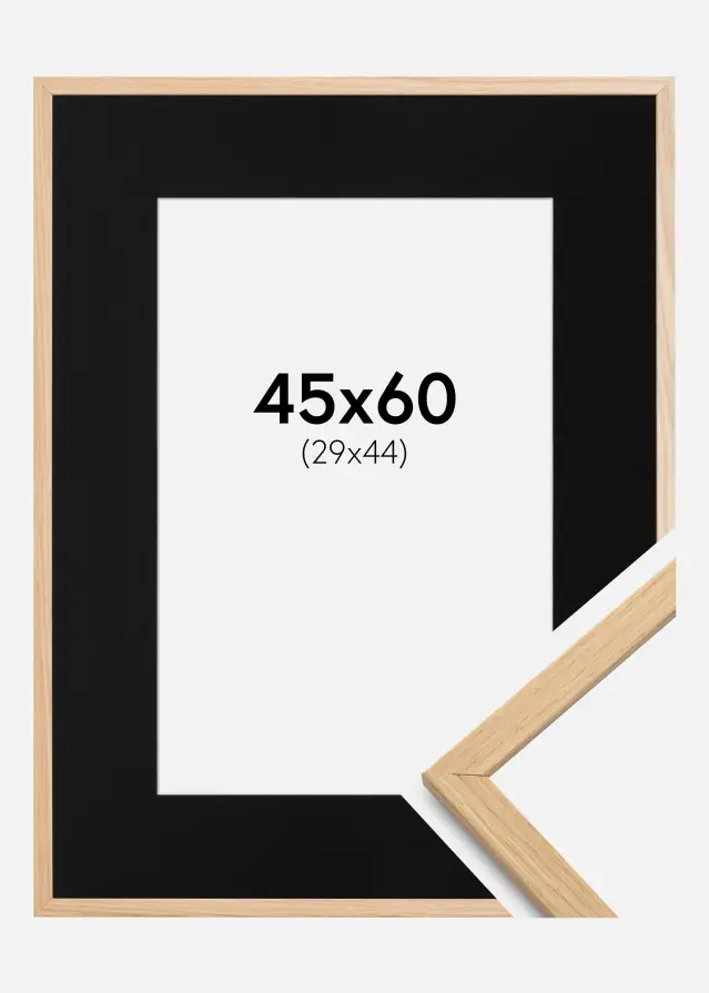 Okvir Edsbyn Hrast 45x60 cm - Paspartu Crno 30x45 cm