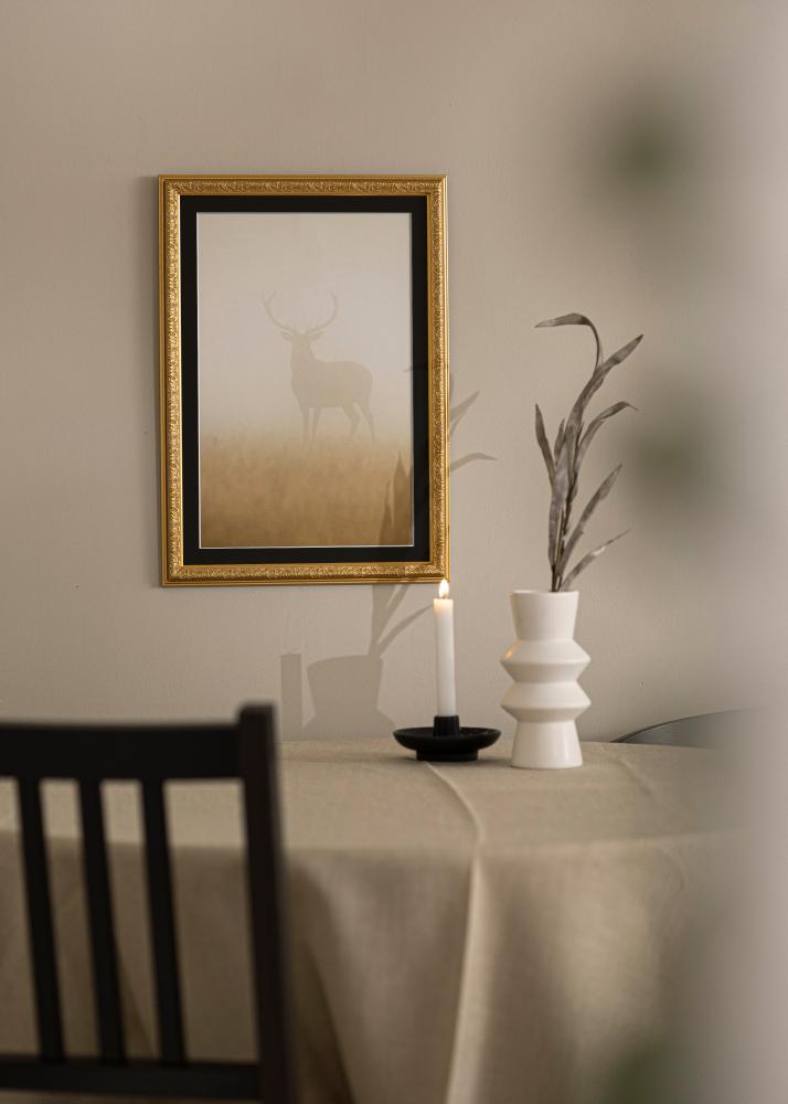 Okvir Nostalgia Zlato 32x45 cm - Paspartu Crno 10x12 inches