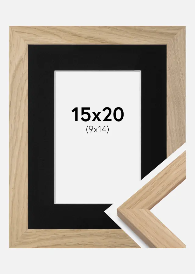Okvir Oak Wood 15x20 cm - Paspartu Crno 10x15 cm
