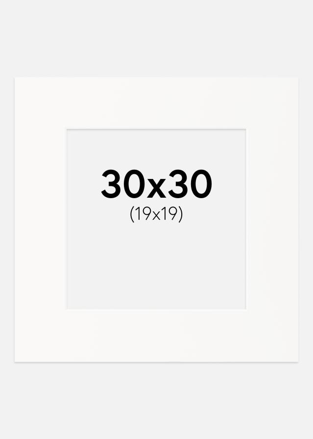 Paspartu Prljavo bijelo Bijeli unutarnji rub 30x30 cm (19x19)