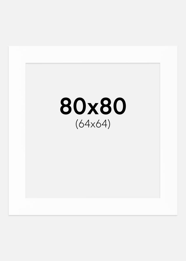 Paspartu Bijelo Bijeli unutarnji rub 80x80 cm (64x64)