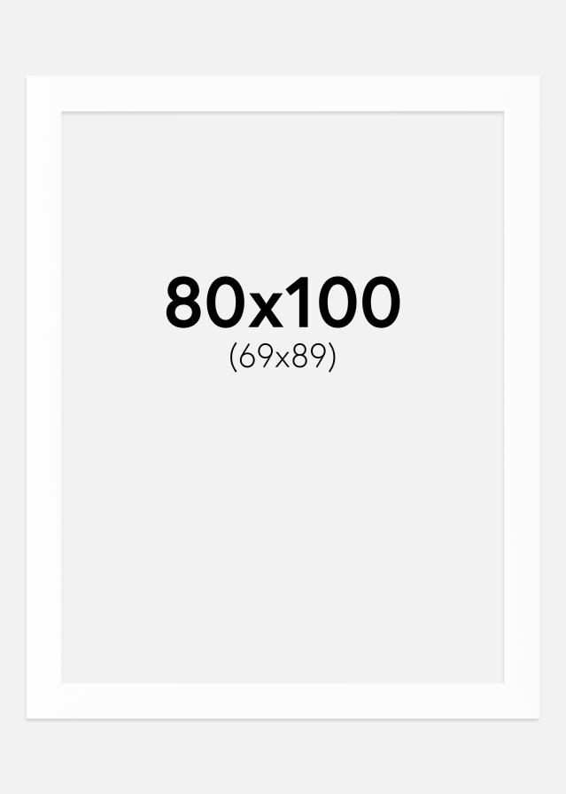 Paspartu Bijelo Bijeli unutarnji rub 80x100 cm (69x89)