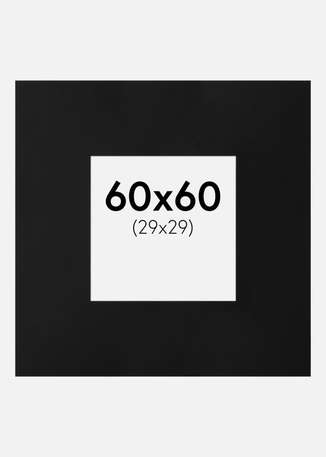 Paspartu XXL Crno Bijeli unutarnji rub 60x60 cm (29x29)
