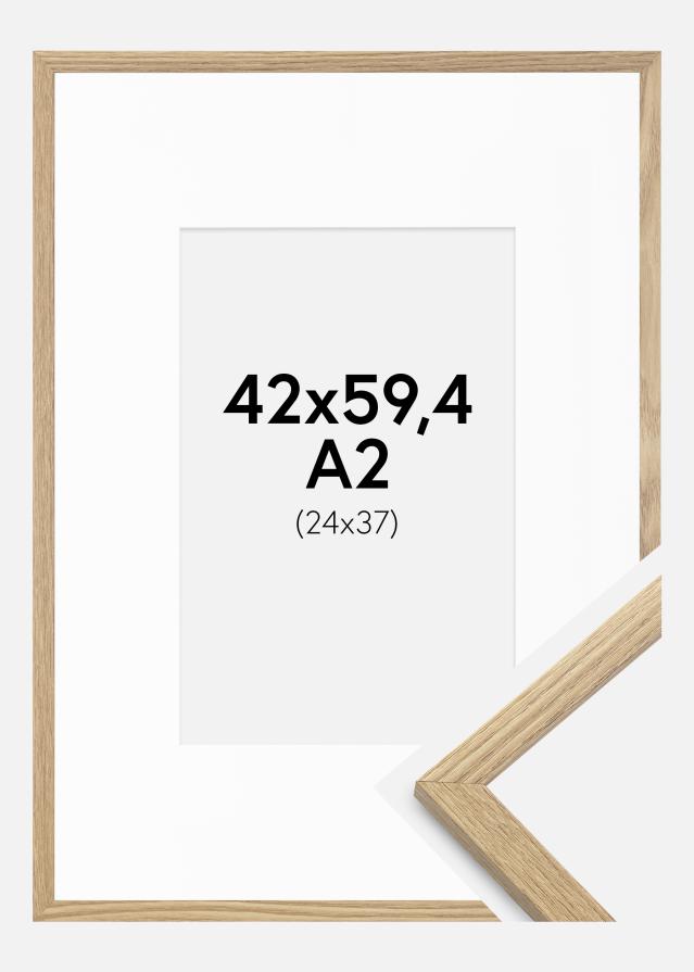 Okvir Trendy Hrast 42x59,4 cm (A2) - Paspartu Bijelo 25x38 cm