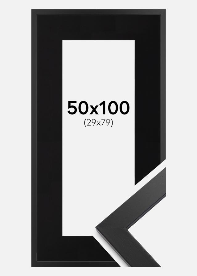Okvir Black Wood 50x100 cm - Paspartu Crno 30x80 cm
