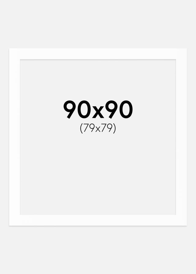 Paspartu Bijelo Bijeli unutarnji rub 90x90 cm (79x79)