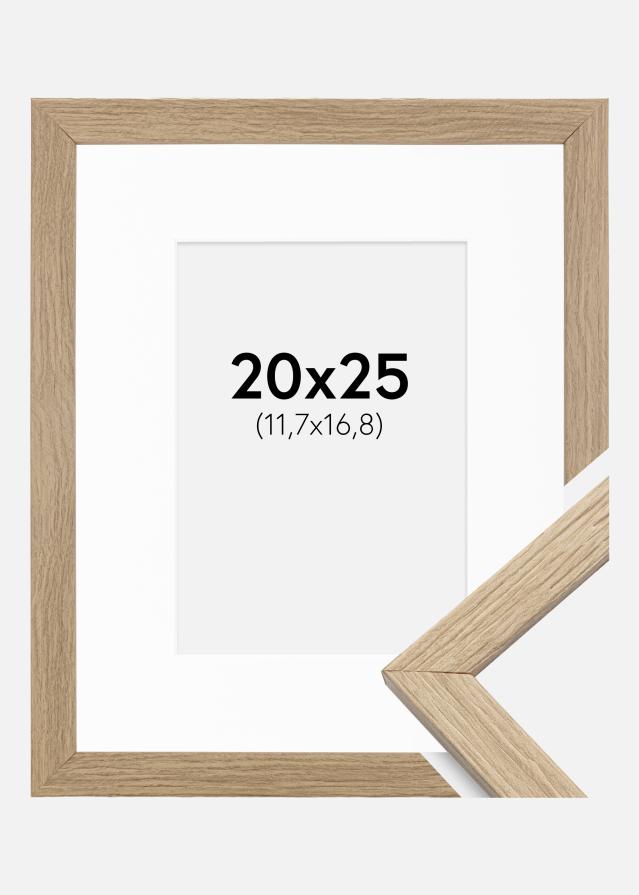 Okvir Profinjeni Hrast 20x25 cm - Paspartu Bijelo 5x7 inches