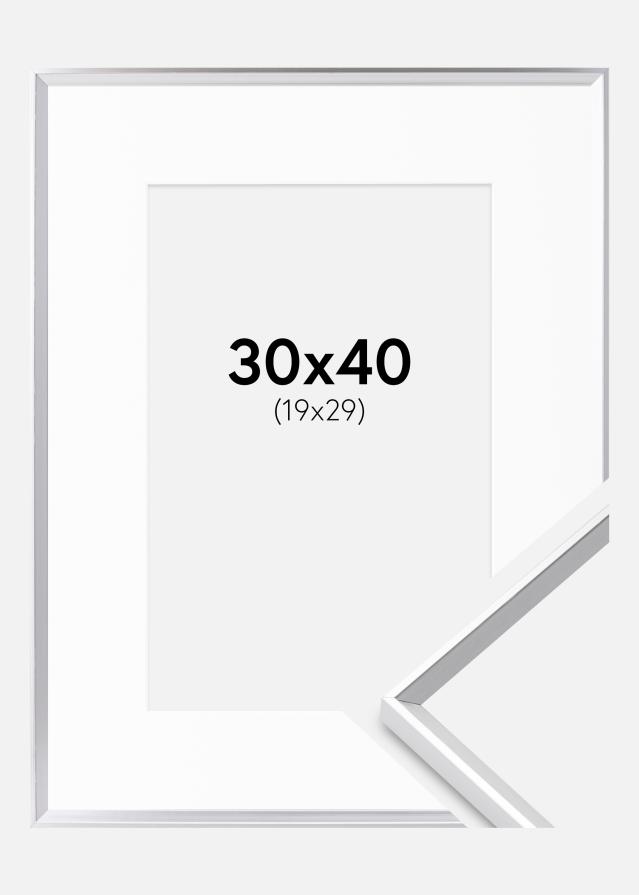 Okvir Desire Srebro 30x40 cm - Paspartu Bijelo 20x30 cm