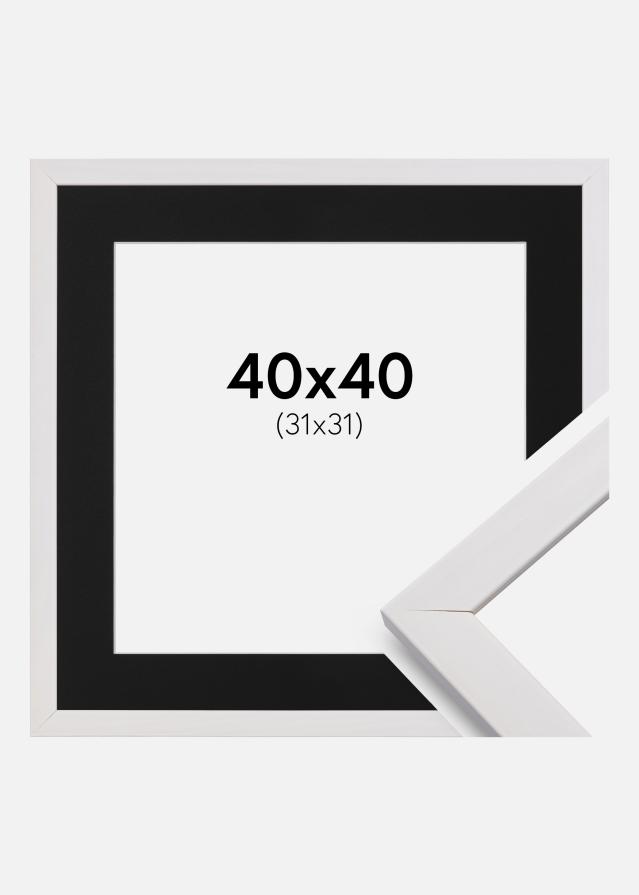 Okvir Profinjeni Bijelo 40x40 cm - Paspartu Crno 32x32 cm