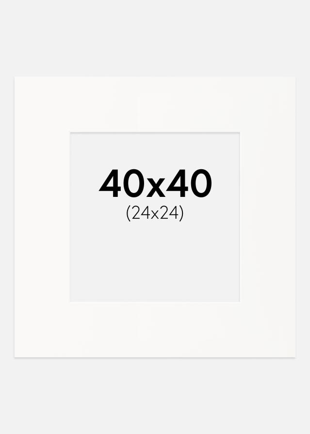 Paspartu Prljavo bijelo Bijeli unutarnji rub 40x40 cm (24x24)