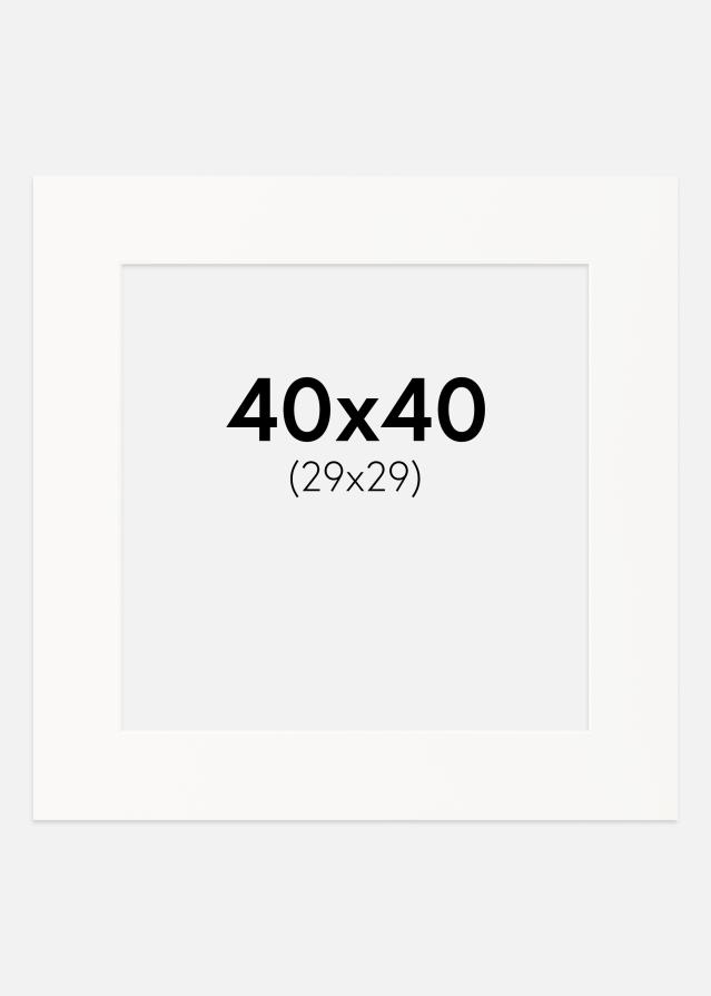 Paspartu Prljavo bijelo Bijeli unutarnji rub 40x40 cm (29x29)