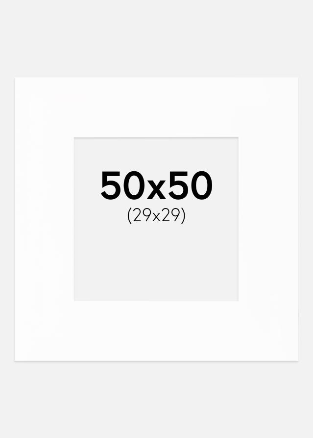 Paspartu XL Bijelo Bijeli unutarnji rub 50x50 cm (29x29)