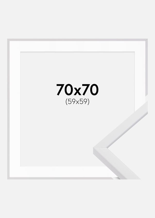 Okvir E-Line Bijelo 70x70 cm - Paspartu Bijelo 60x60 cm