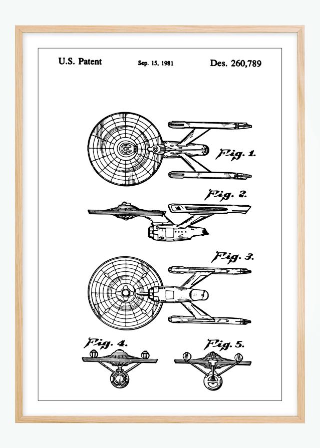 Patentni crtež - Star Trek - USS Enterprise Plakat