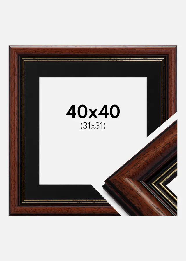 Okvir Old Retro 40x40 cm - Paspartu Crno 32x32 cm