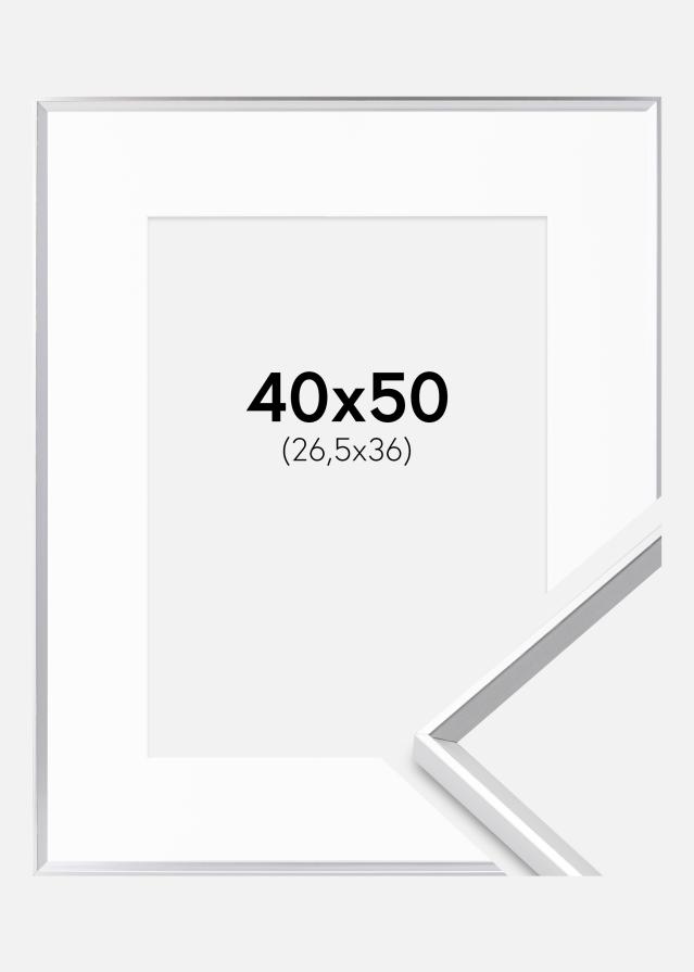 Okvir Desire Srebro 40x50 cm - Paspartu Bijelo 27,5x37 cm