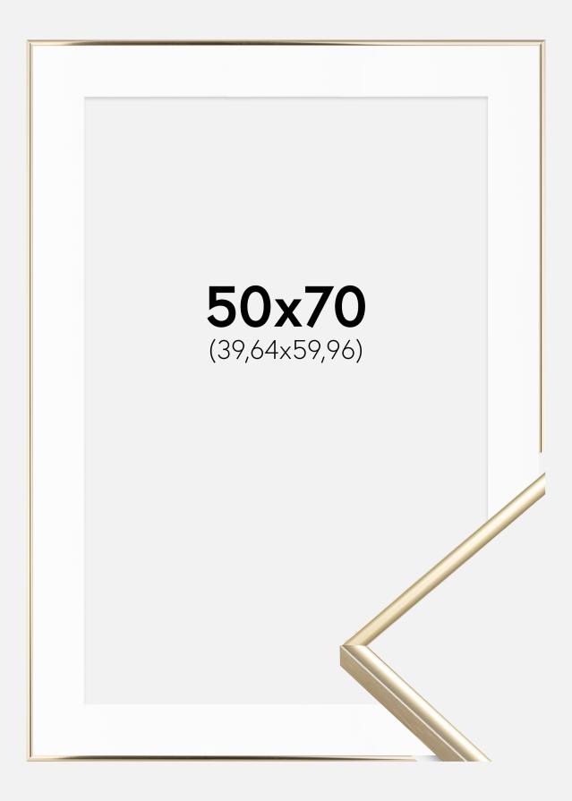 Okvir Visby Sjajna Zlatna 50x70 cm - Paspartu Bijelo 16x24 inches