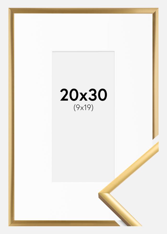 Okvir New Lifestyle Shiny Gold 20x30 cm - Paspartu Bijelo 10x20 cm