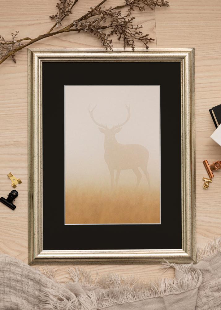 Okvir Västkusten Srebro 70x100 cm - Paspartu Crno 62x93 cm