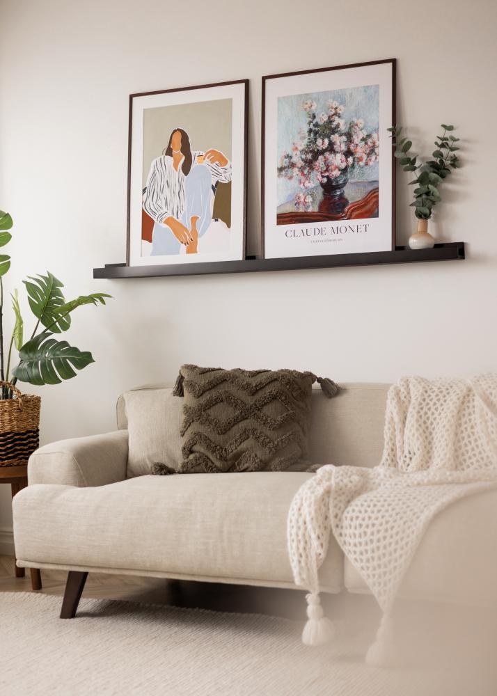 KAILA Polica za slike Crna 140 cm