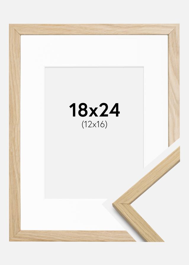 Okvir Edsbyn Hrast 18x24 cm - Paspartu Bijelo 13x17 cm