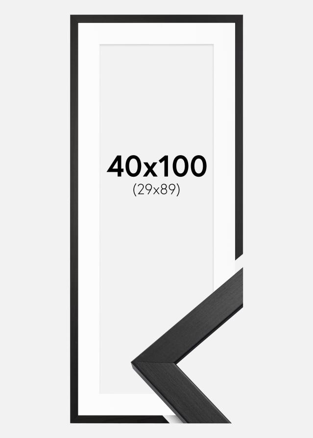 Okvir Profinjeni Crno 40x100 cm - Paspartu Bijelo 30x90 cm