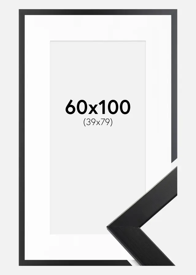 Okvir Trendline Crno 60x100 cm - Paspartu Bijelo 40x80 cm
