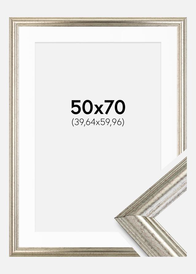 Okvir Västkusten Srebro 50x70 cm - Paspartu Bijelo 16x24 inches