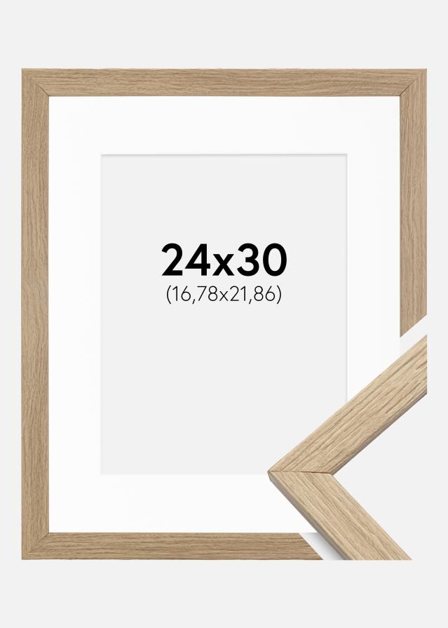 Okvir Profinjeni Hrast 24x30 cm - Paspartu Bijelo 7x9 inches