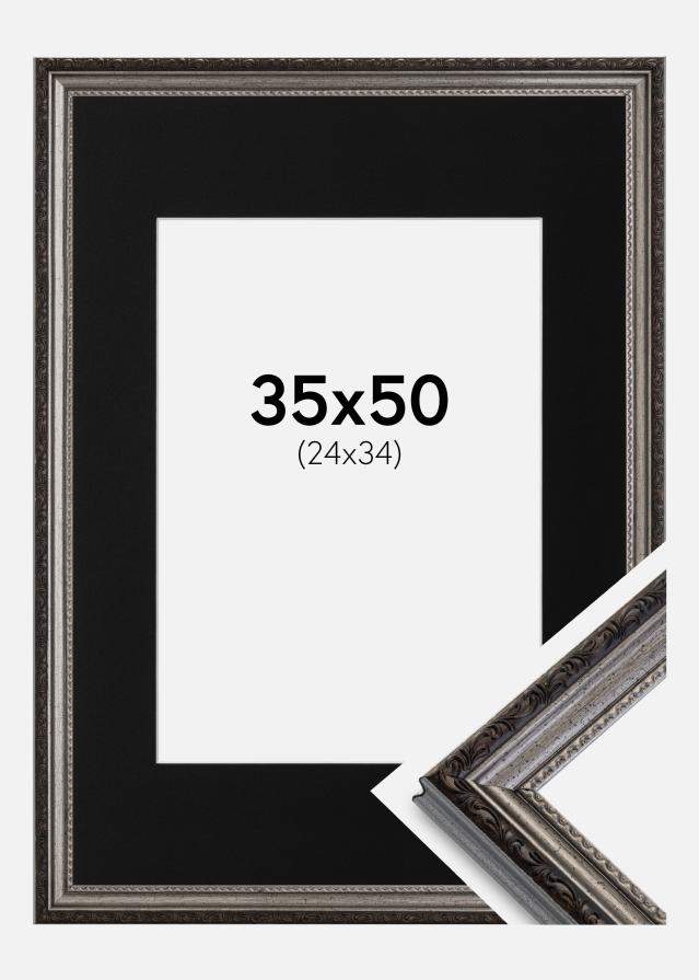 Okvir Abisko Srebro 35x50 cm - Paspartu Crno 25x35 cm
