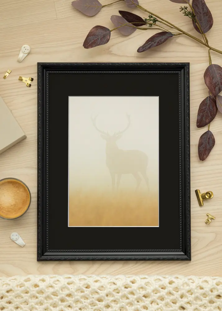 Okvir Abisko Crno 30x40 cm - Paspartu Crno 21x29,7 cm (A4)