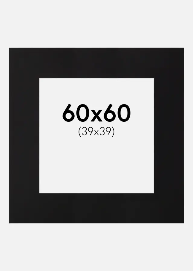 Paspartu XL Crno Bijeli unutarnji rub 60x60 cm (39x39)
