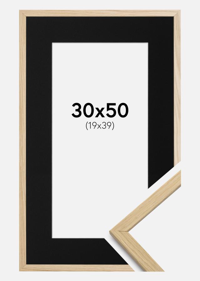 Okvir Edsbyn Hrast 30x50 cm - Paspartu Crno 20x40 cm