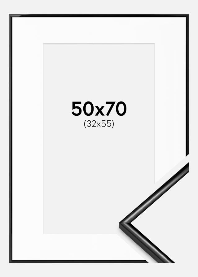 Okvir Scandi Crno 50x70 cm - Paspartu Bijelo 33x56 cm