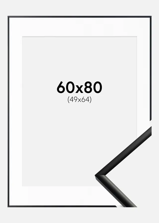 Okvir New Lifestyle Mat Crna 60x80 cm - Paspartu Bijelo 50x65 cm