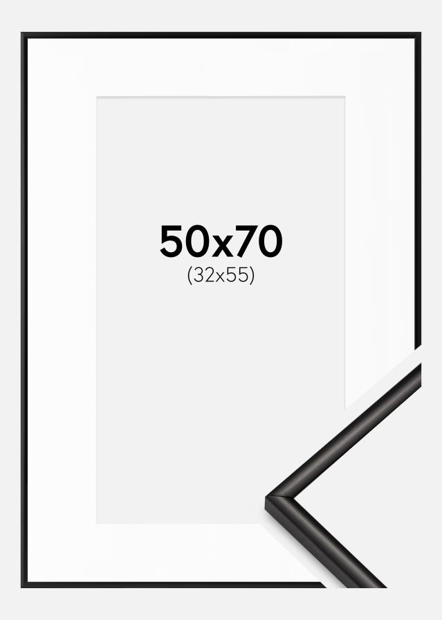 Okvir Scandi Mat Crna 50x70 cm - Paspartu Bijelo 33x56 cm
