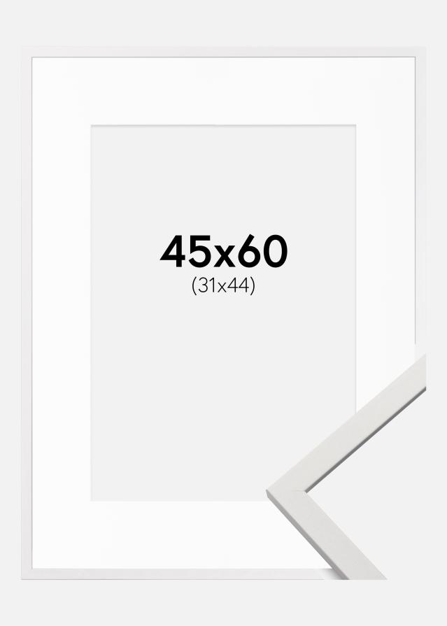 Okvir Edsbyn Bijelo 45x60 cm - Paspartu Bijelo 32x45 cm